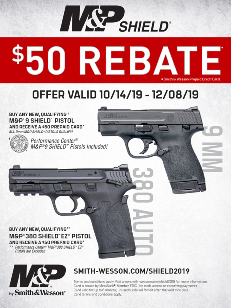 Smith Wesson Announces 50 Rebate On M P Shield Pistols